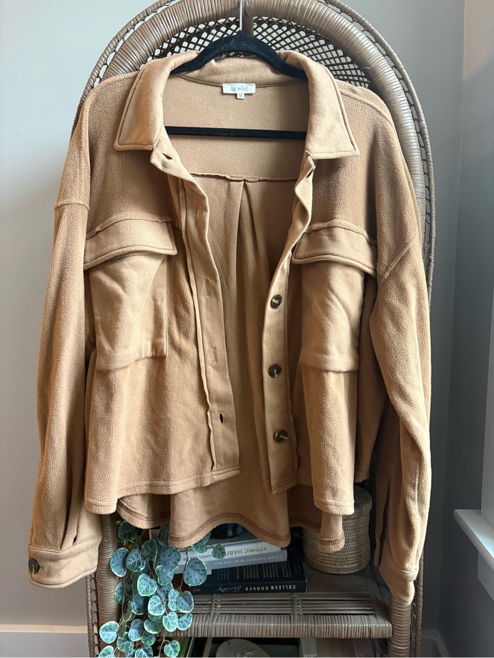 LA MIEL Camel Utility Jacket with Front Pockets